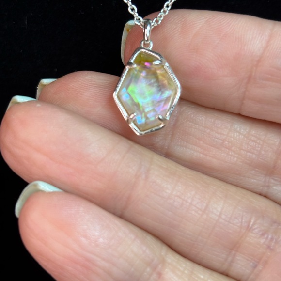 Kendra Scott Silver and Dichroic Glass Necklace and Earring Set - Picture 1 of 6